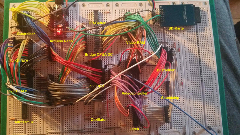 Breadboardentwurf des Z80Ardu